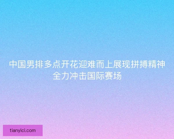 中国男排多点开花迎难而上展现拼搏精神全力冲击国际赛场