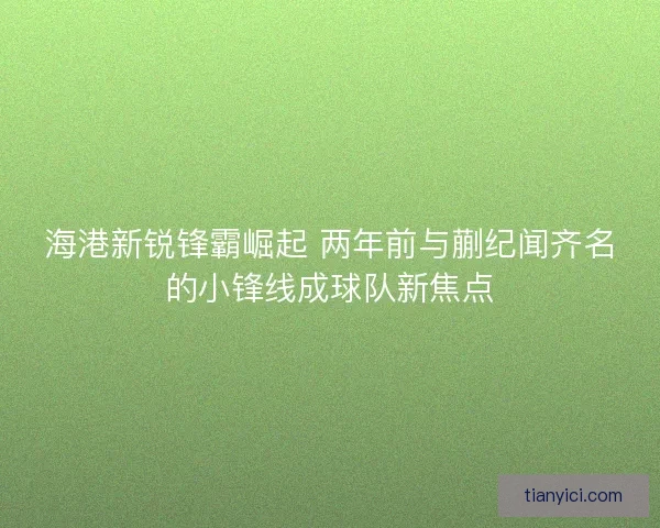 海港新锐锋霸崛起 两年前与蒯纪闻齐名的小锋线成球队新焦点 海港新锐锋霸崛起 两年前与蒯纪闻齐名的小锋线成球队新焦点