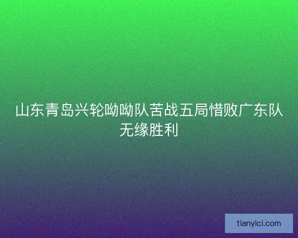 山东青岛兴轮呦呦队苦战五局惜败广东队无缘胜利